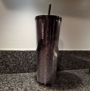 Starbucks Venti Black and Glitter Cold Cup
